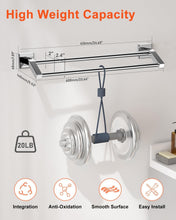 Load image into Gallery viewer, Heavy Duty 24-Inch Towel Hanger Rail - Stylish Double Bar Holder for Bathrooms