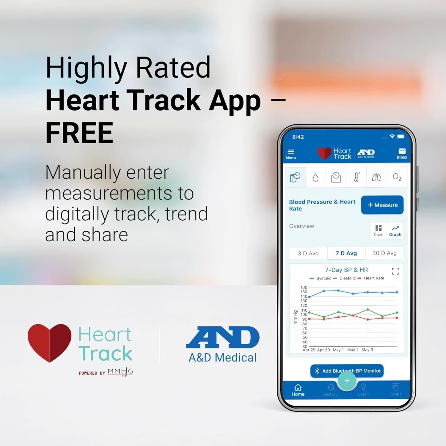 Wrist BP Monitor with Extra-Large LCD, 2 User Memory & 2 AAA Batteries Included