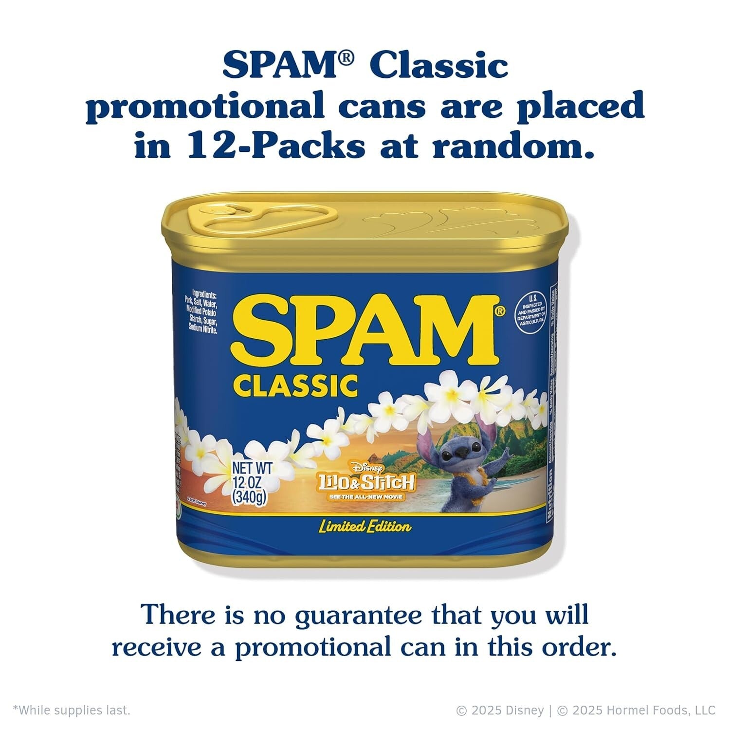 12 Can Pack of Classic Luncheon Meat - 180 Calories & 7g Protein per Serving