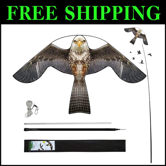 Durable 4m Pole Bird Scarer Kite - Scare Off Birds Safely & Effectively