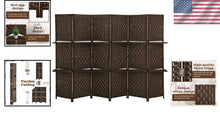 Load image into Gallery viewer, Versatile 6 Panel Wood Room Divider with Storage Shelves for Stylish Privacy