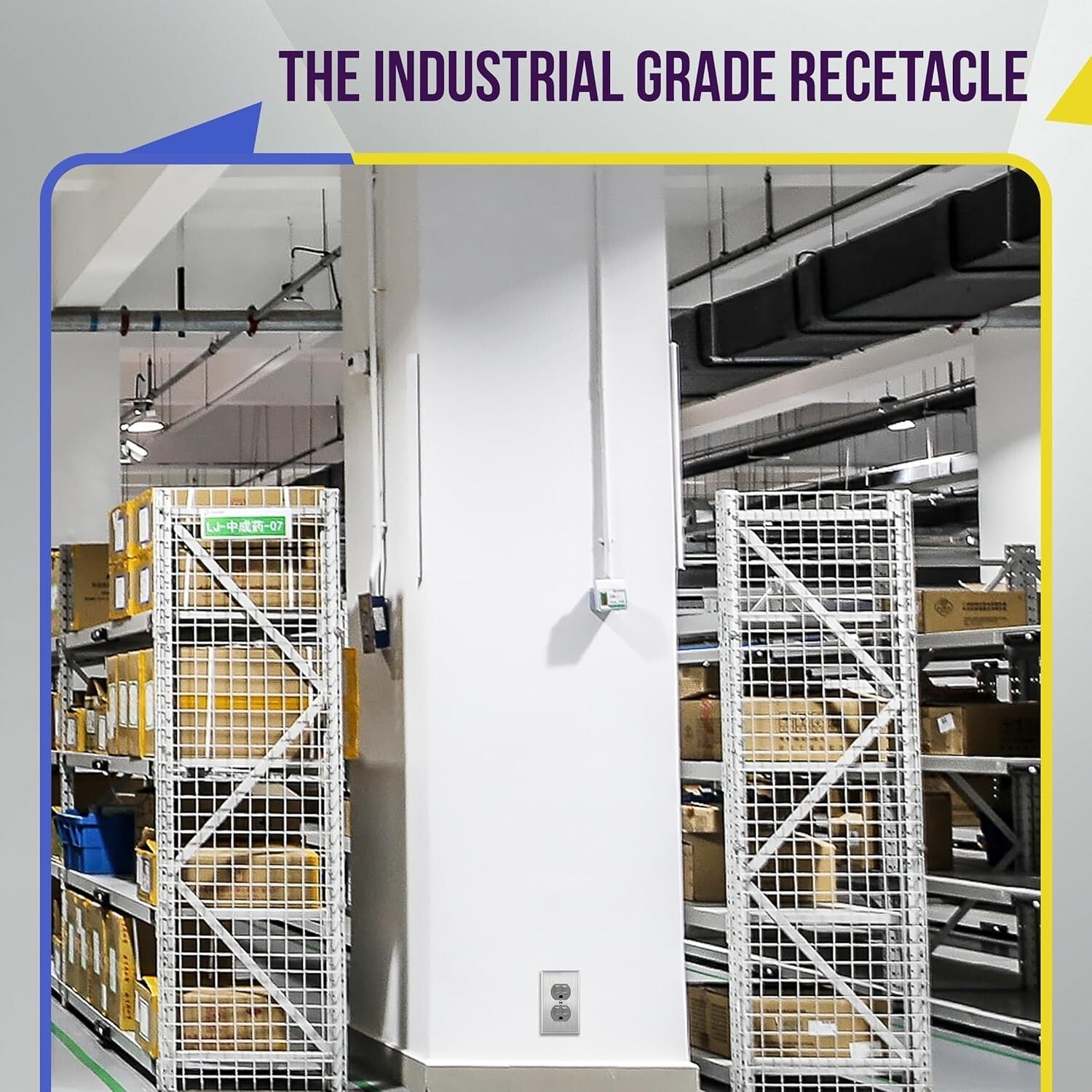 10-Pack Tamper-Resistant Industrial Grade Duplex Outlets, 15A 125V, UL Listed