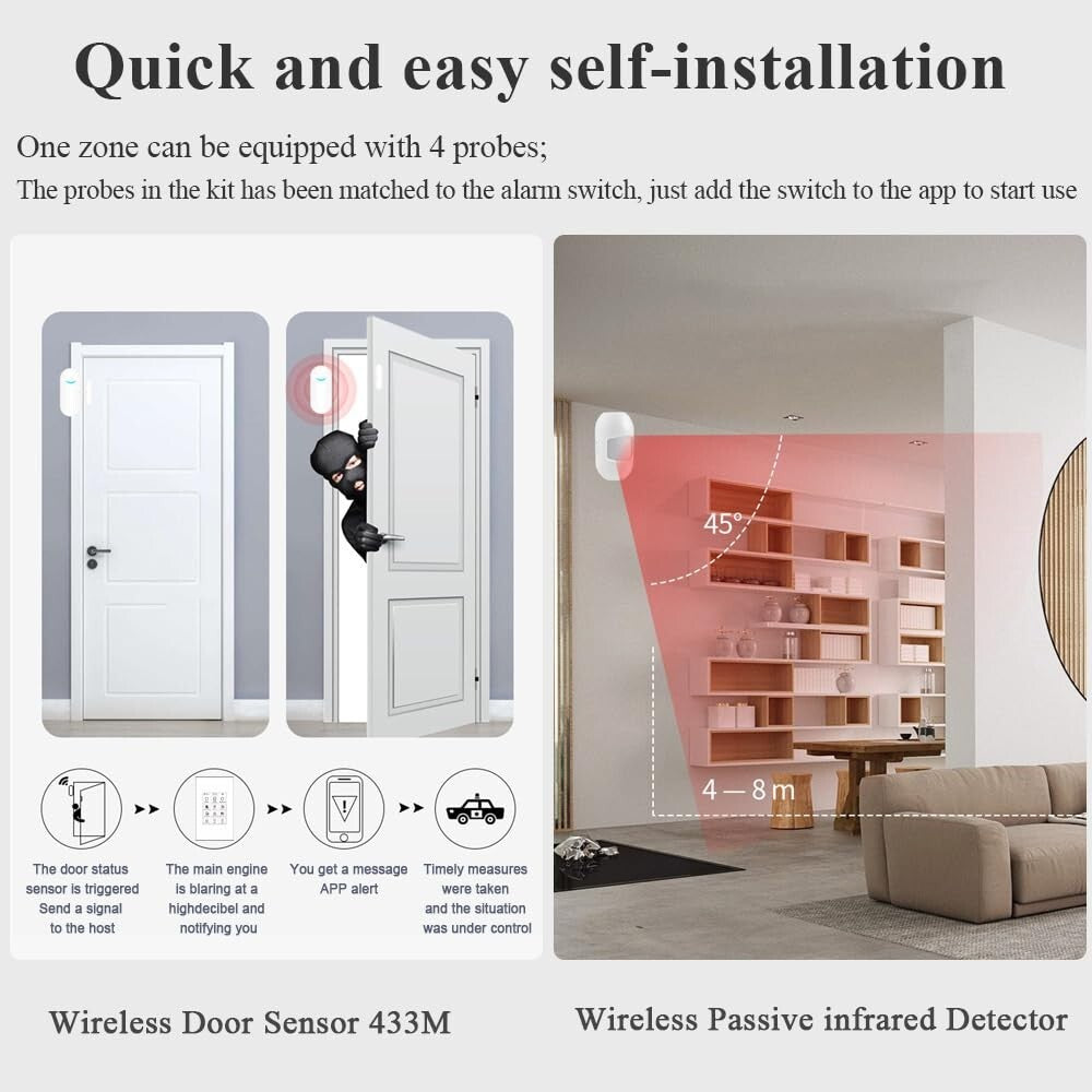 Smart Light Switch and Wireless Alarm System Combo for Home Security Upgrade