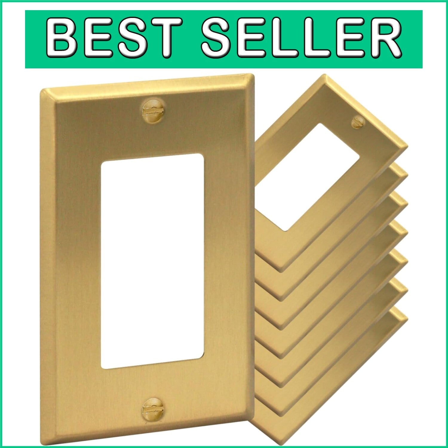 Elegant 8-Pack Brushed Brass Light Switch & Outlet Covers - Standard Size