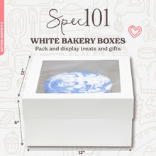 Load image into Gallery viewer, Professional White Cake Boxes with Window - 12'' x 12'' for Stylish Delivery