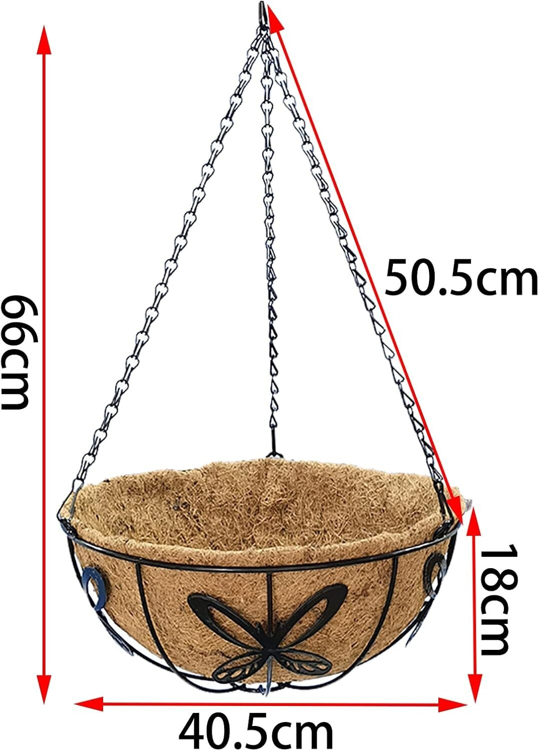 Classic 14-Inch Outdoor Hanging Baskets - Durable Design with Coco Fiber Liners