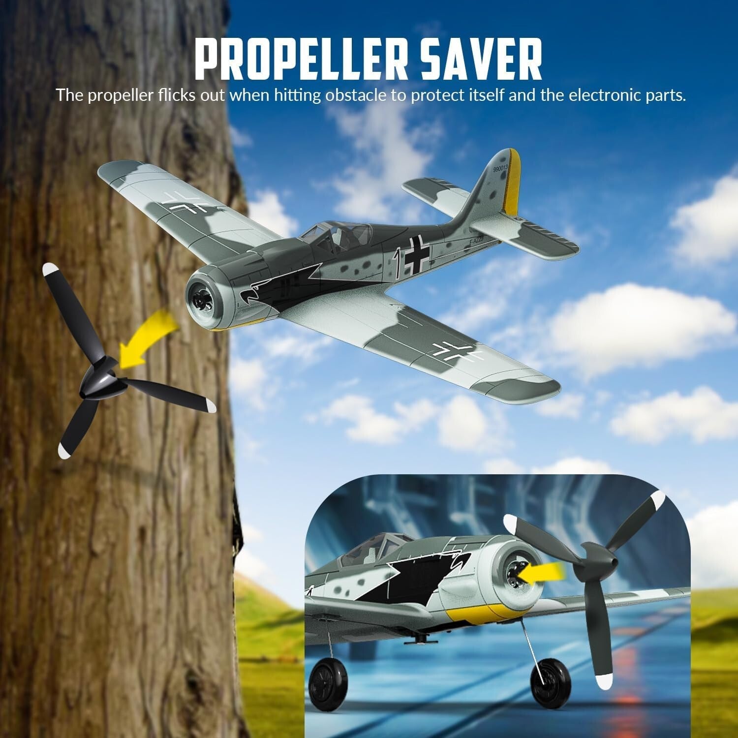 4CH RC FW190 Fighter Plane - Stable, Aerobatic, Ready-to-Fly Adventure