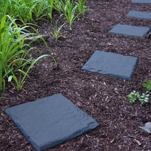 Load image into Gallery viewer, Square 15.5" Decorative Walkway Stones with Durable Ground Stakes - Slate Grey