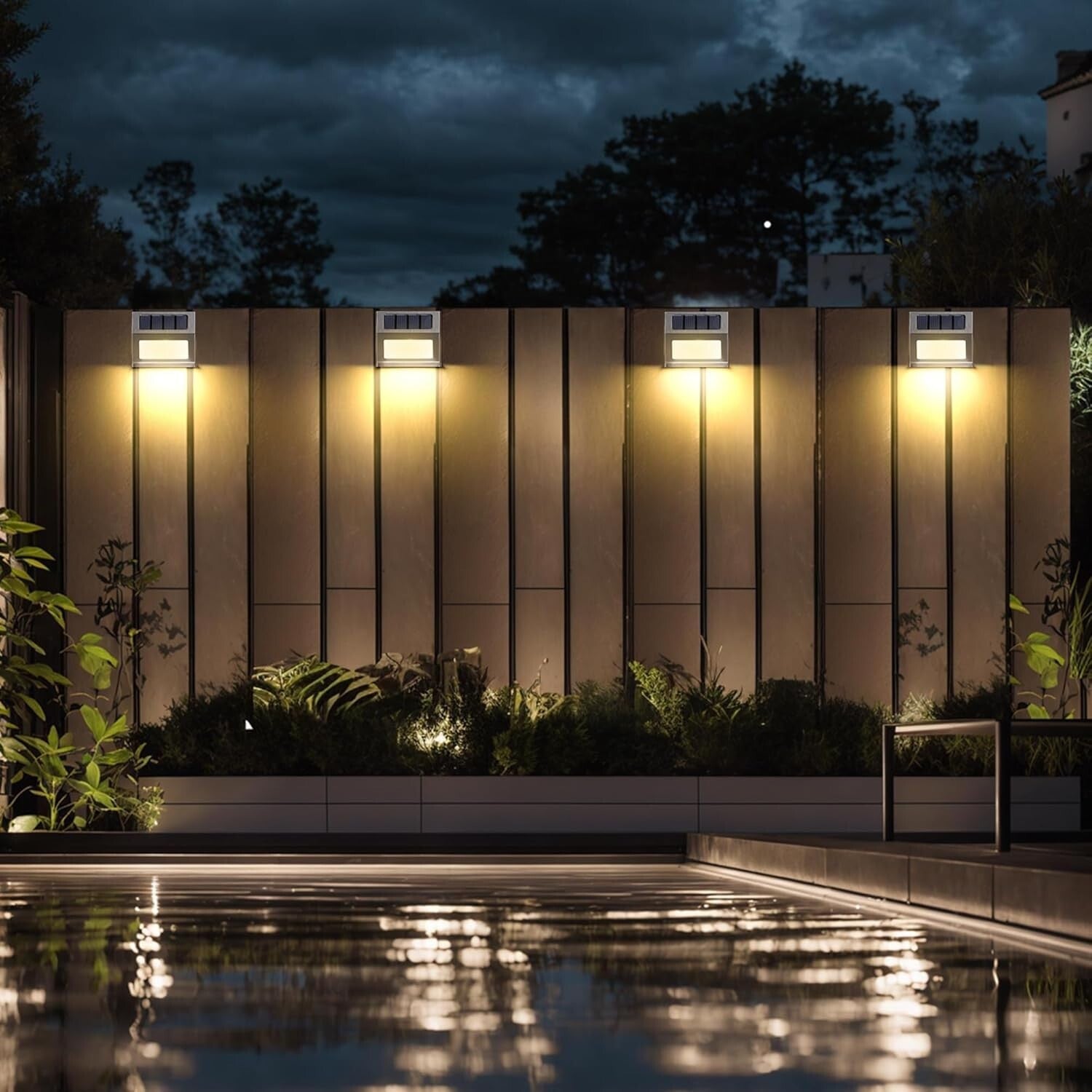 12-Pack Waterproof Solar LED Fence Lights - Automatic On/Off Outdoor Lighting