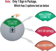 Load image into Gallery viewer, 6-Pack Acrylic Privacy Signs: Welcome, In a Meeting, Out of Office - Easy Mount