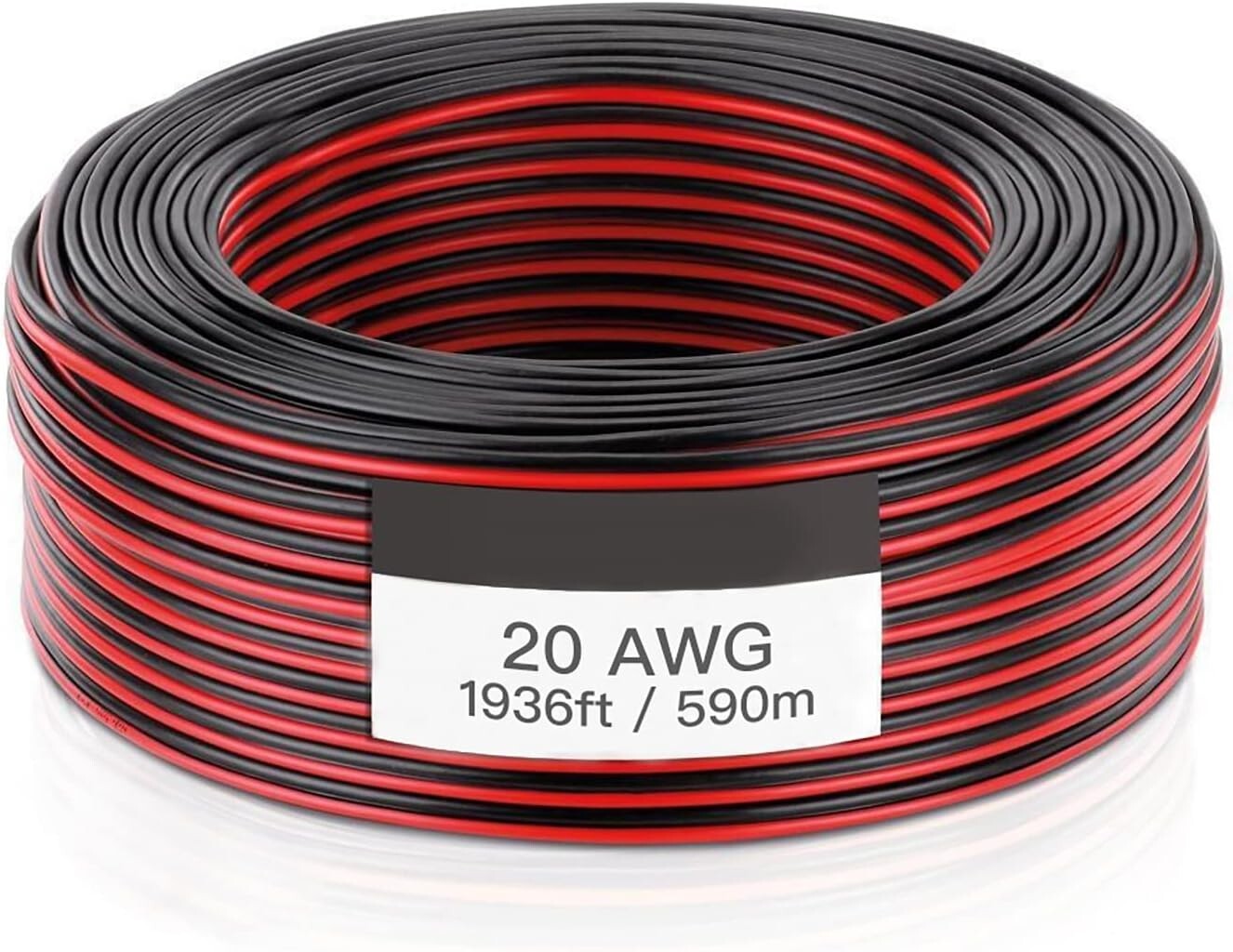 Flexible 20AWG 2 Conductor Cable - 1936ft Extension for LED Strips & Appliances