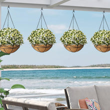 Load image into Gallery viewer, Elegant 4 Pack 14 Inch Hanging Flower Baskets with Coco Liner for Outdoor Plants