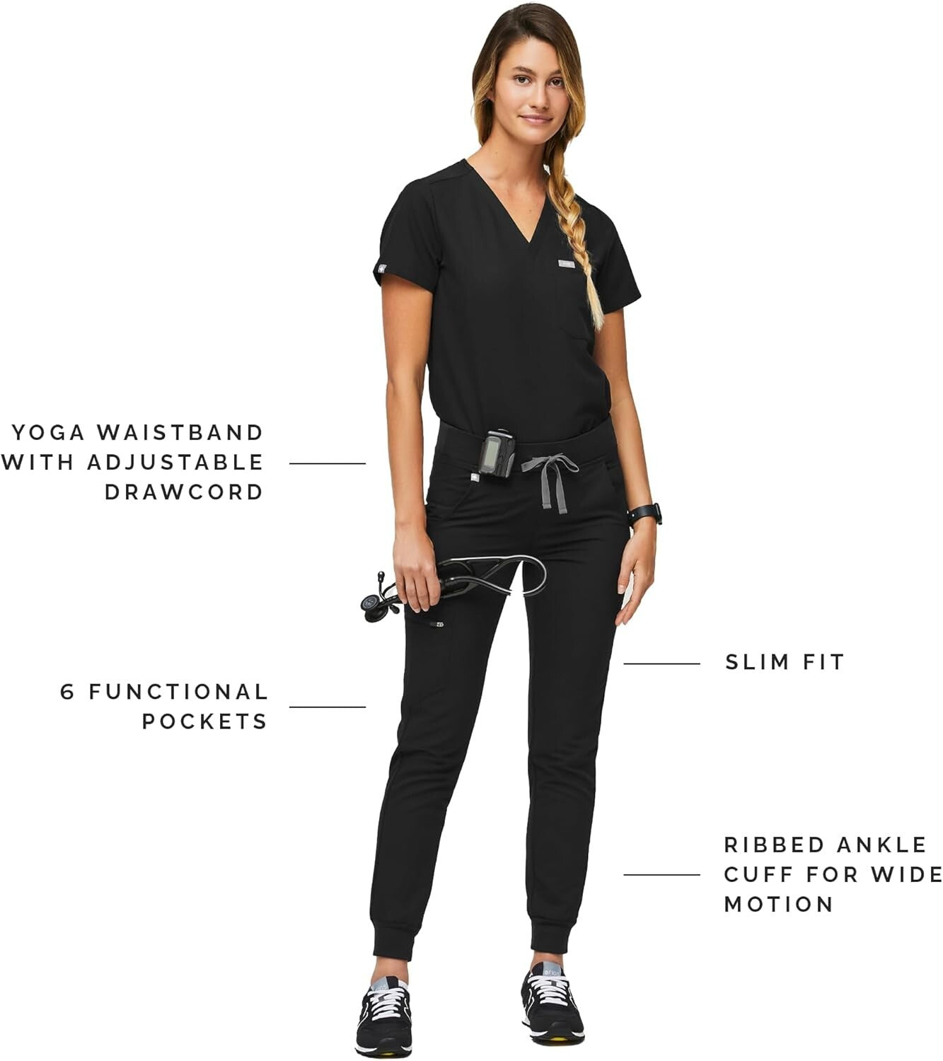 Versatile Women's Slim Fit Jogger Scrub Pants - Soft, Stretchy, Anti-Odor Design