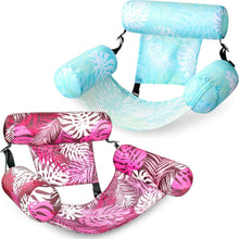 Load image into Gallery viewer, Adult Inflatable Lounge Chairs - 2 Pack, Tropical Pool Floats in Bright Colors