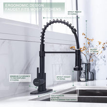 Load image into Gallery viewer, Matte Black Pull Down Kitchen Faucet with 360° Swivel Sprayer – Single Handle
