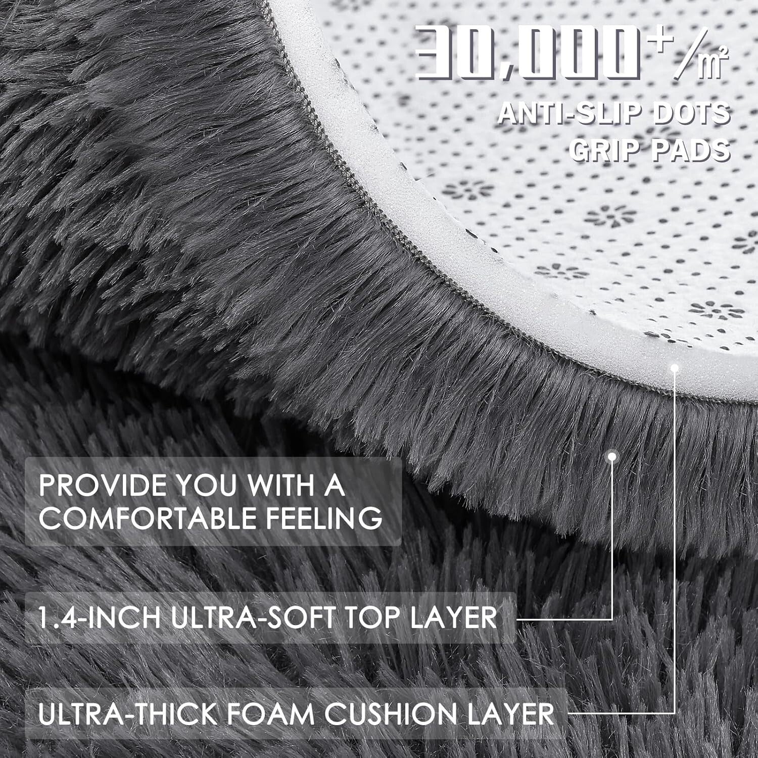 Luxurious 5x7 Tufted Area Rug - High Pile, Stain Resistant & Family-Friendly