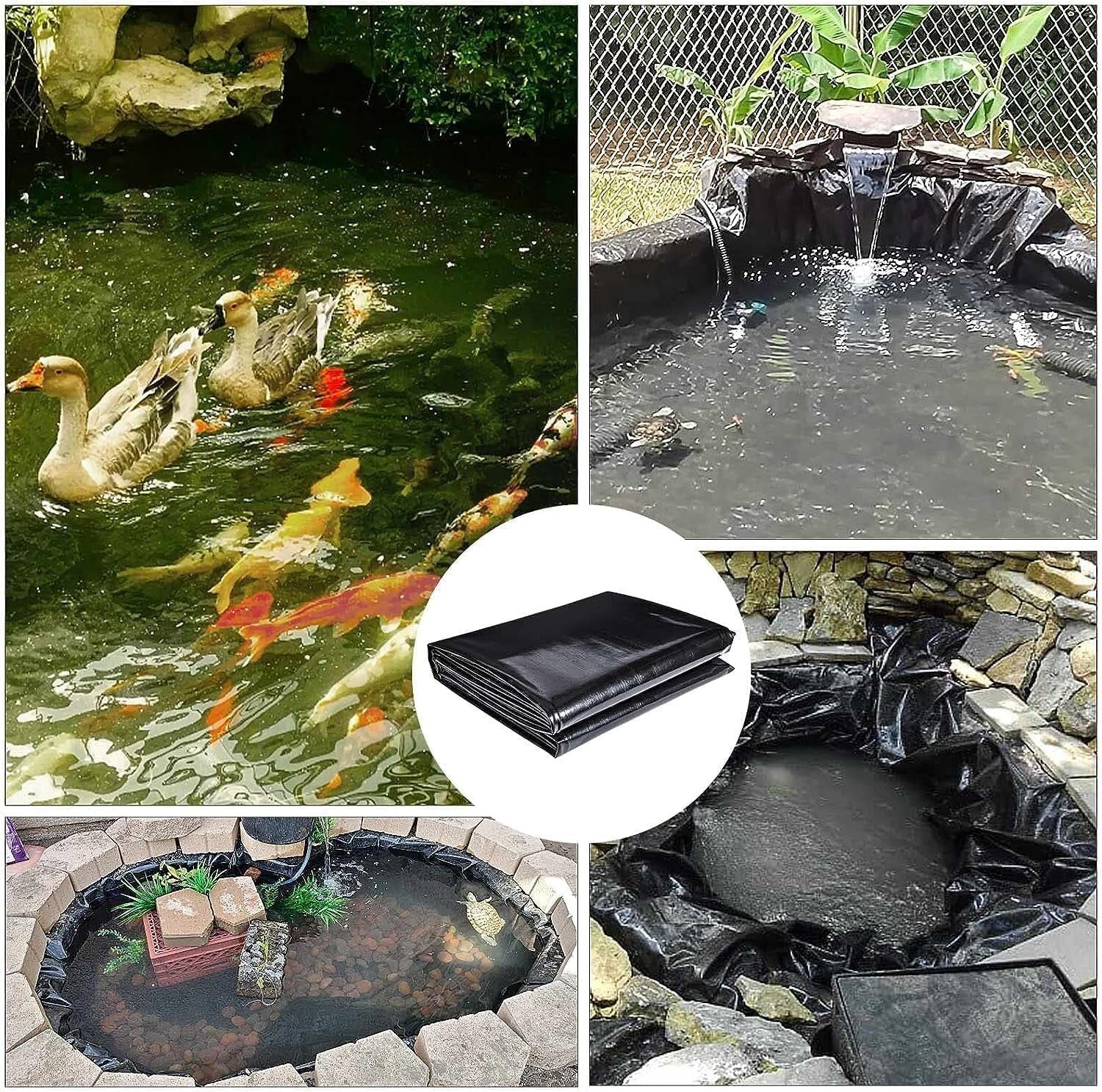 UV Resistant HDPE Pond Liner 15x15 FT - Perfect for Koi Ponds and Water Gardens