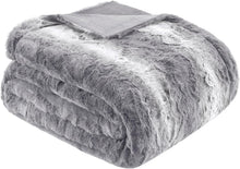 Load image into Gallery viewer, Luxurious Light Grey Poly Fur Throw Blanket, King/Cal King - All-Season Comfort