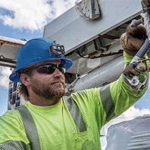 Load image into Gallery viewer, Adjustable Non-Vented Blue Hard Hat with Padded Sweatband &amp; Enhanced Airflow