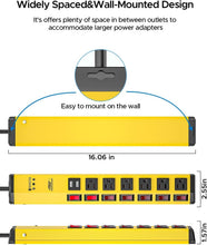 Load image into Gallery viewer, Versatile 6-Outlet Power Strip with USB &amp; Individual Controls for Home or Garage