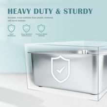Load image into Gallery viewer, 23.5"L x 15.5"W Stainless Steel Cat Litter Box | Anti-Slip, Odor-Free Design