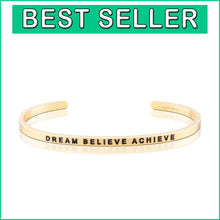 Load image into Gallery viewer, Inspirational Gold Adjustable Cuff Bracelet - Stainless Steel Mantra Band Gift