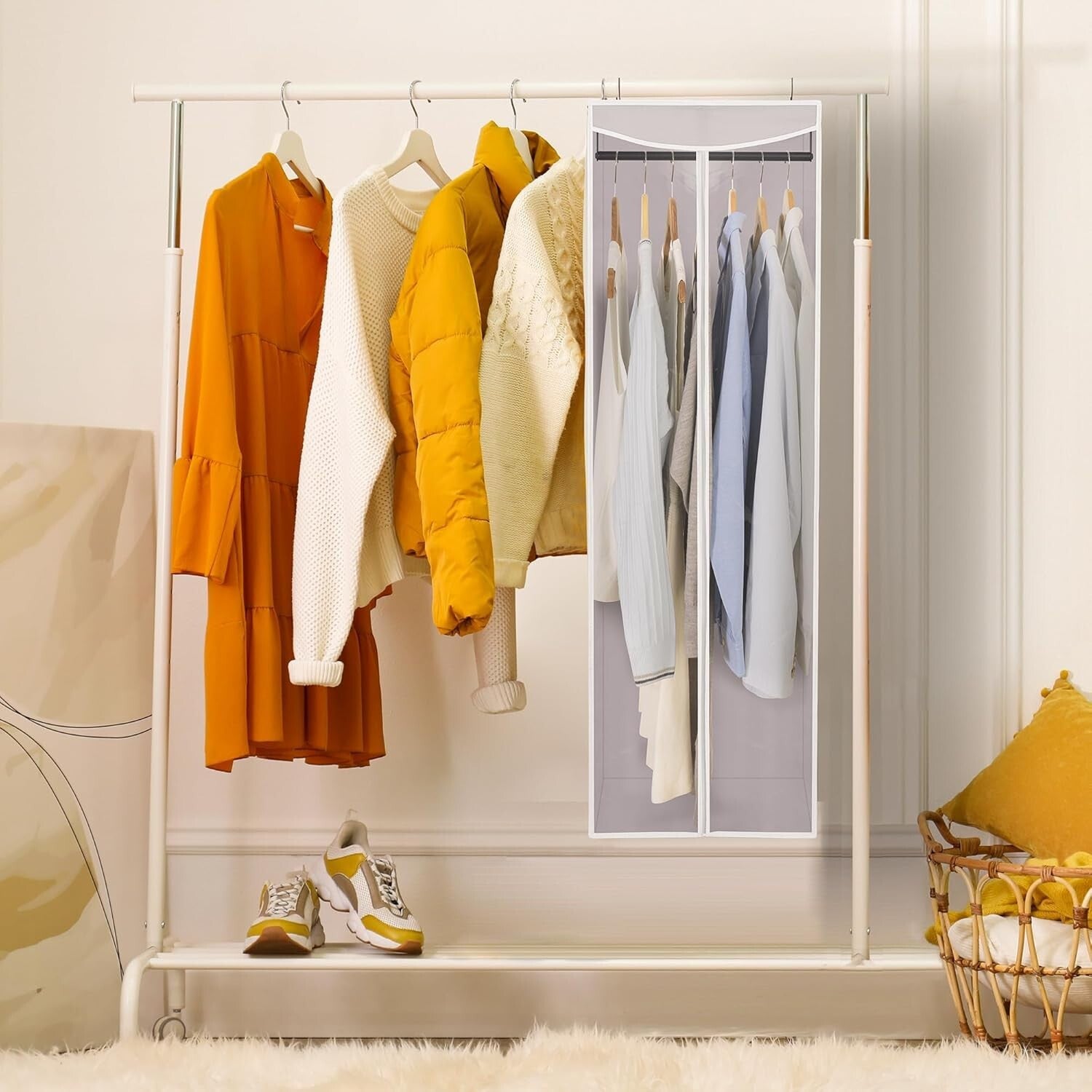 2-Pack Large Hanging Garment Bag with Zipper - Dust-Proof Clothes Protector