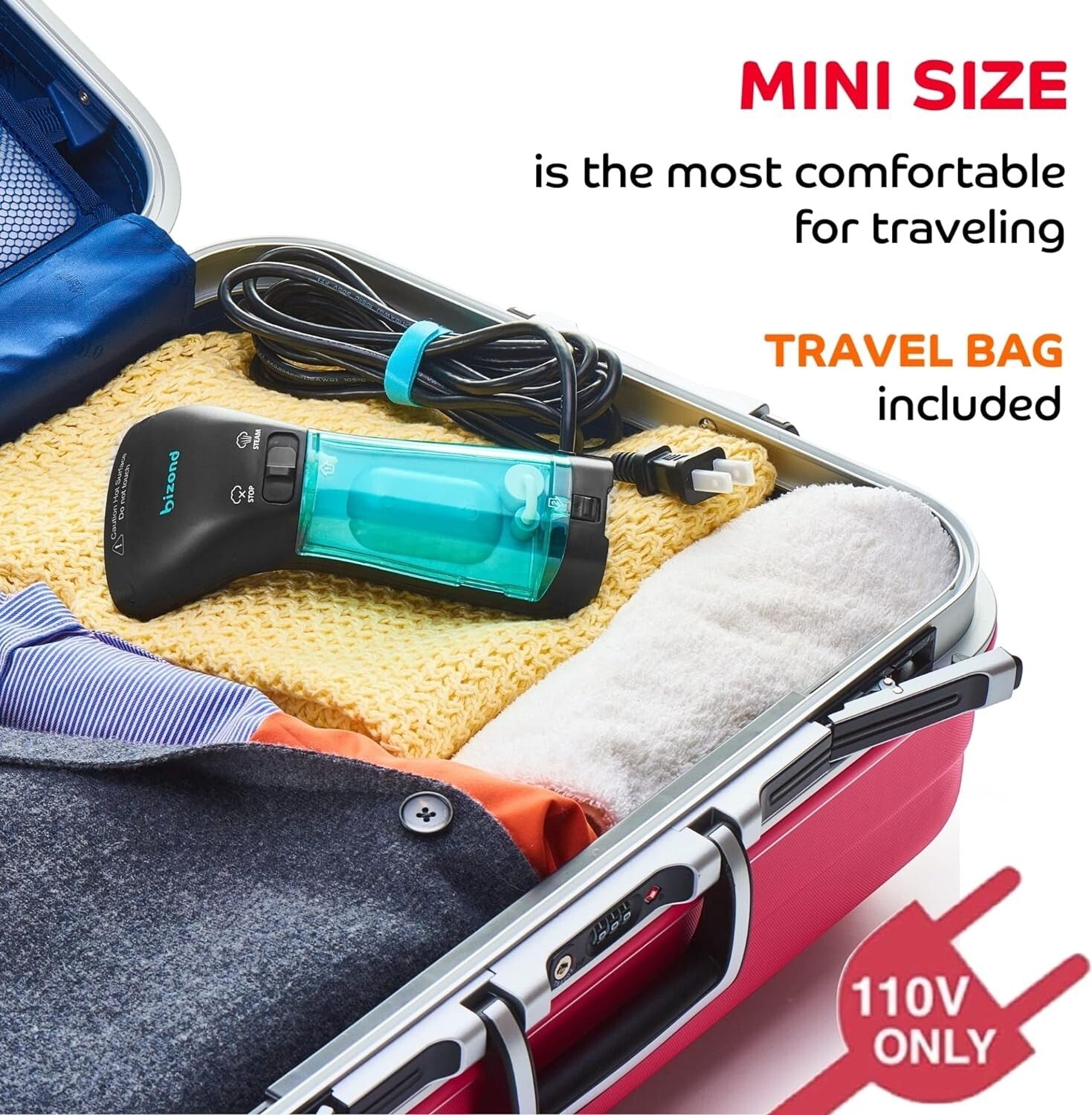 Portable Handheld Travel Steamer - No Spitting, Safe & Efficient Wrinkle Removal