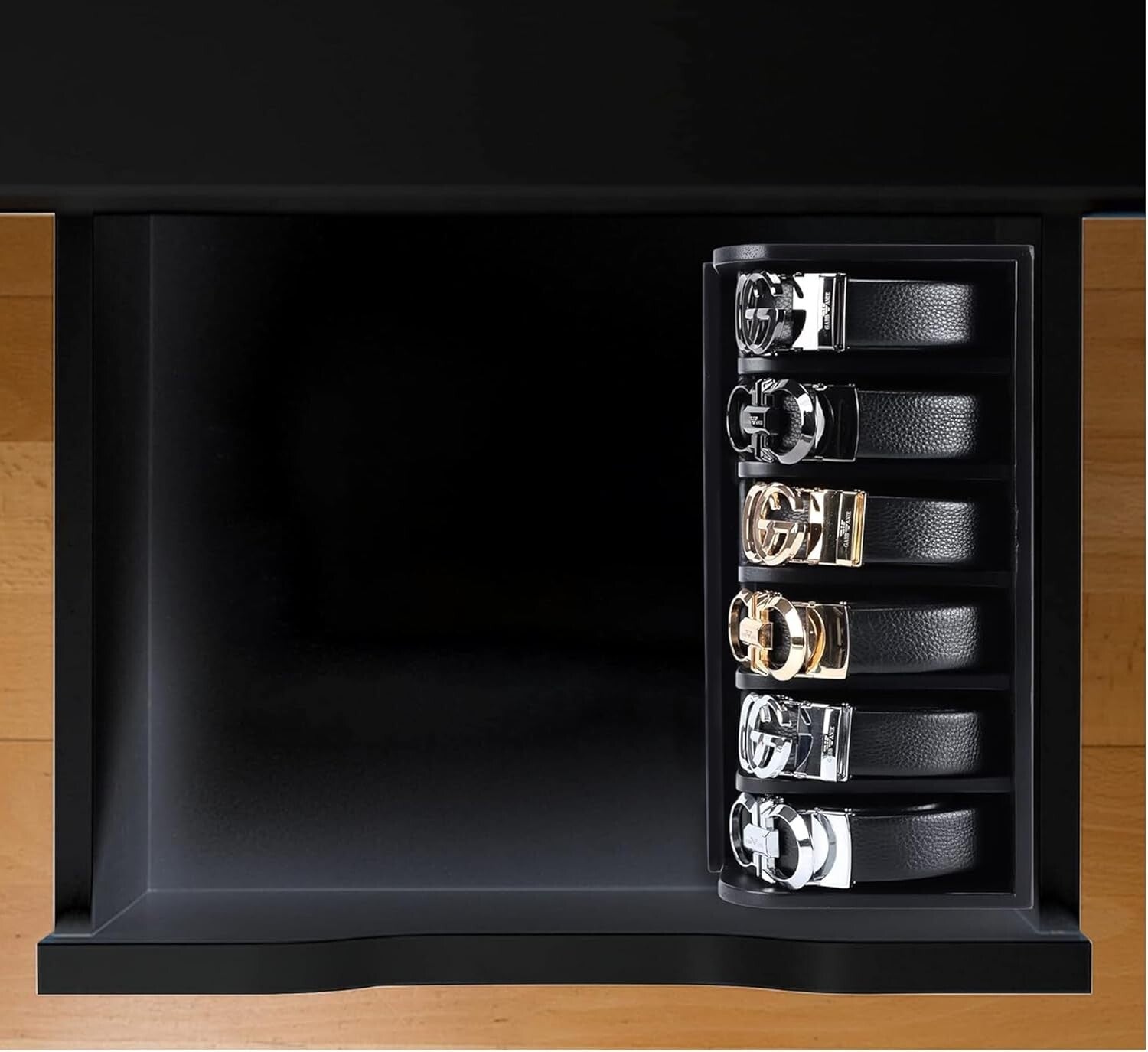 Eco-Friendly Portable Bamboo Belt Storage Organizer - Space-Saving & Stylish