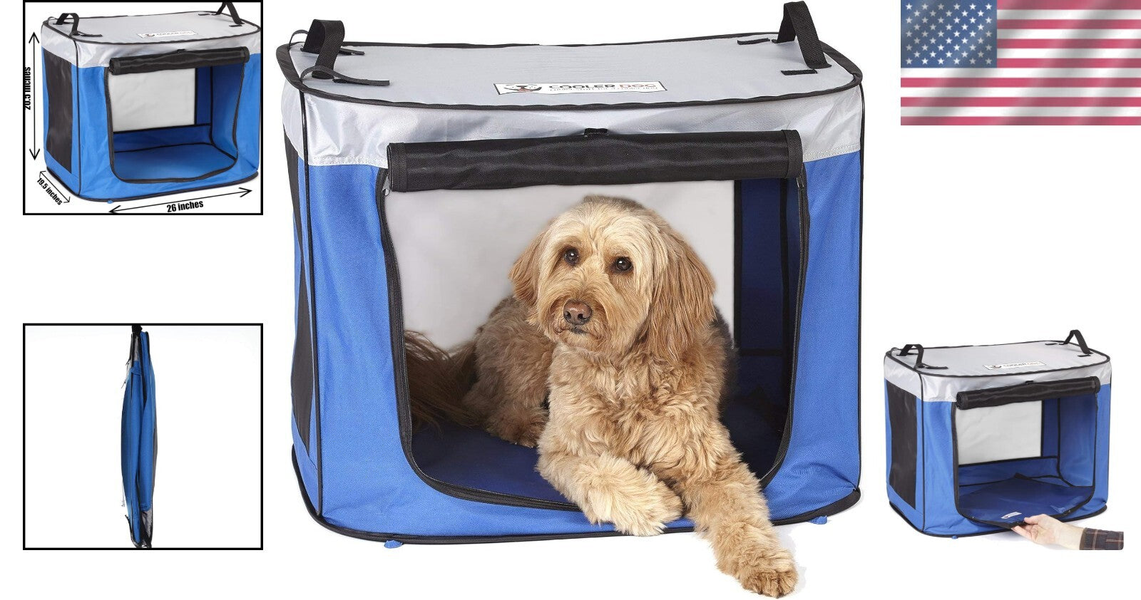 Medium Fabric Dog Shade with Ventilated Windows - Ideal for Outdoor Travel