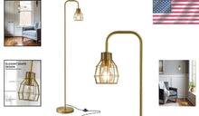 Load image into Gallery viewer, Stylish 63.75" Gold Industrial Floor Lamp with Eco-Friendly 4W LED &amp; Footswitch