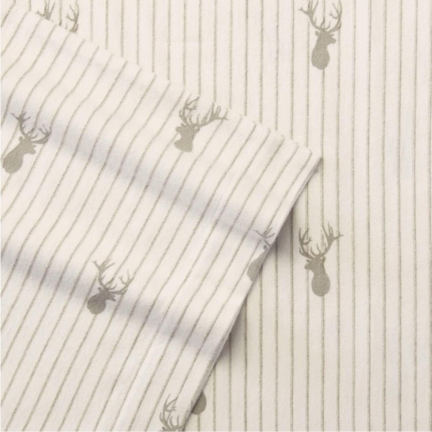 Breathable Cotton King Sheet Set with Charming Flannel Print - Giftable Luxury