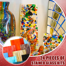 Load image into Gallery viewer, Multicolor Stained Glass Sheets - 24 Pcs 4x6 Inch for Fun Crafting Gatherings