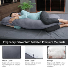 Load image into Gallery viewer, Premium U-Shaped Full Body Maternity Pillow with Removable Cover - Dark Grey
