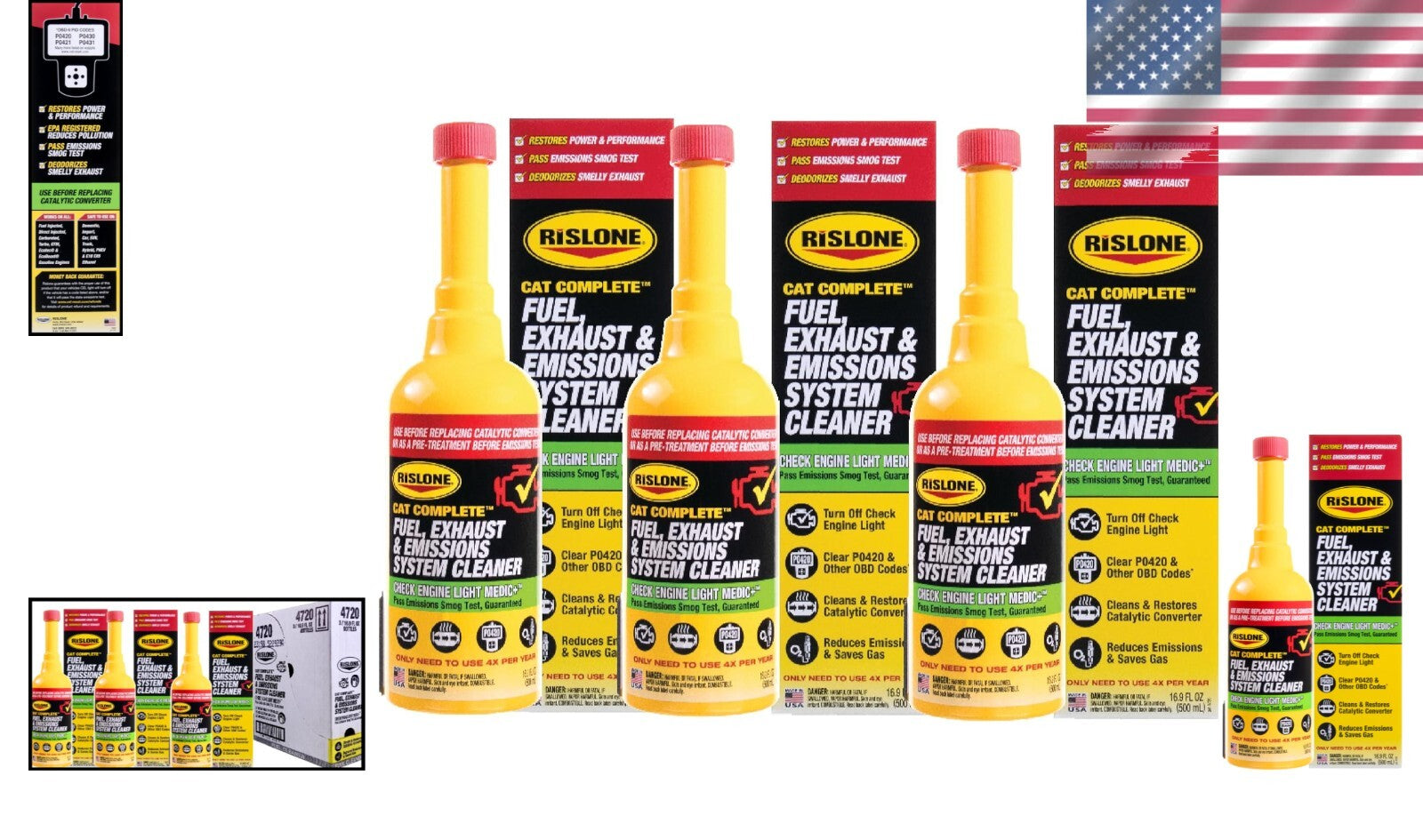 3-Pack CAT Complete Fuel & Emissions Cleaner - Boost Power & Mileage, 16.9 oz