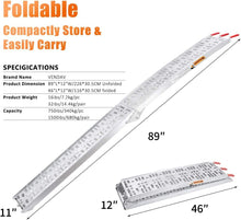 Load image into Gallery viewer, Professional-Grade Aluminum Ramps - 7.5 FT, 750 Lbs Each with Rubber Tips