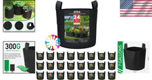 Load image into Gallery viewer, 24-Pack 7 Gallon Heavy-Duty Nonwoven Grow Bags with Durable Handles &amp; Labels