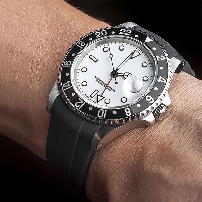 Change Your Style with 20mm Rubber Watch Band - Black, Blue & Green Choices