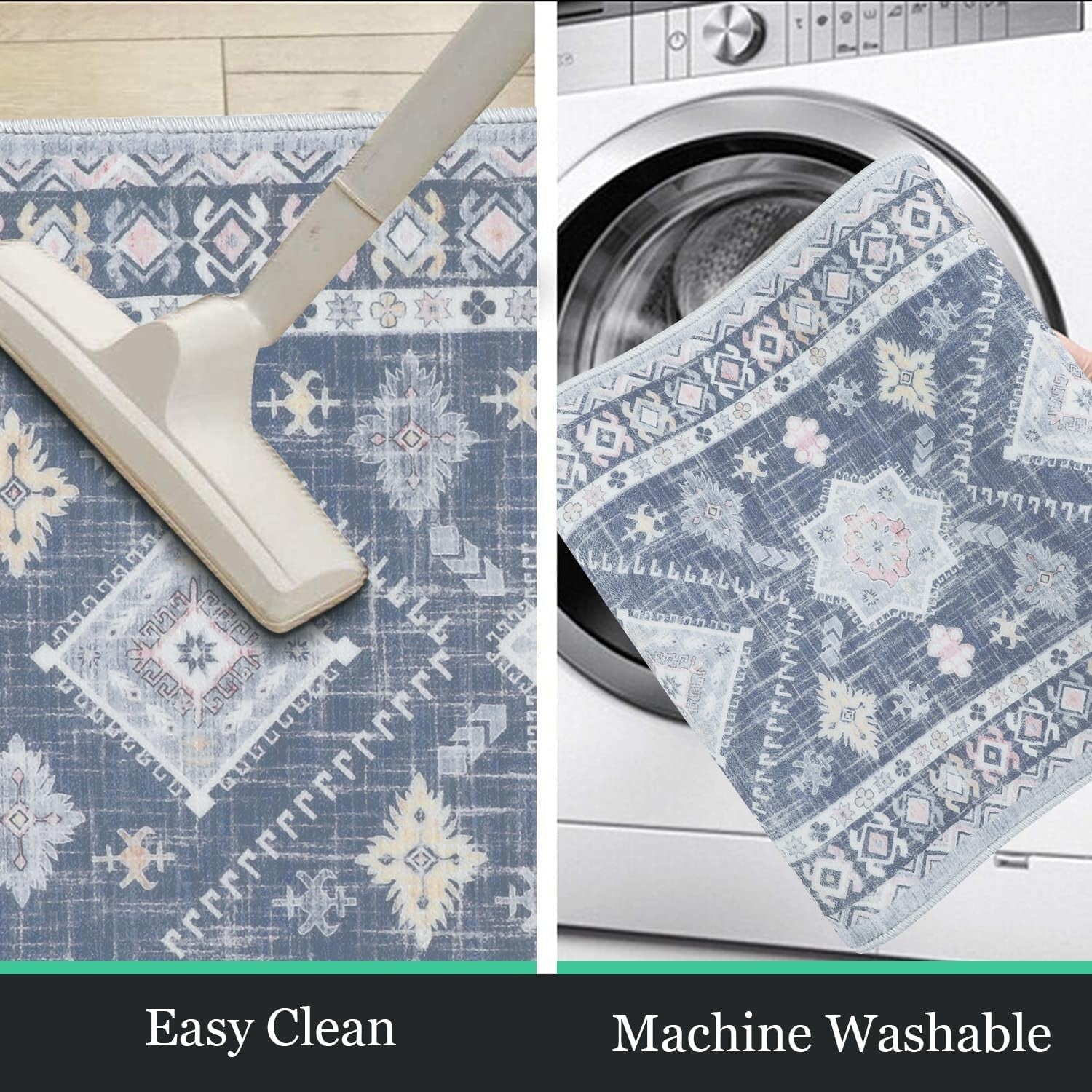 Non-Slip Kitchen Runner & Mats Set - 3-Piece Floral Rugs for Indoor/Outdoor Use