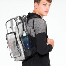 Load image into Gallery viewer, Lightweight Heavy Duty Transparent Backpack with Laptop Sleeve and Pockets
