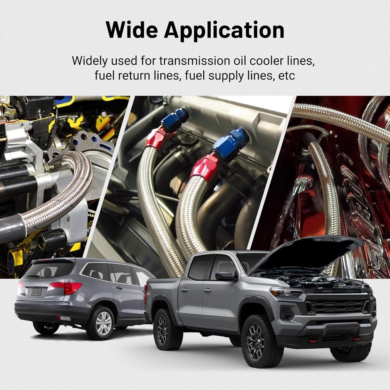 Versatile 10FT 10AN Braided Hose for Fuel, Oil, and Hydraulic Fluid Applications