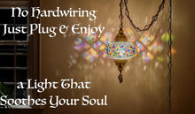 Load image into Gallery viewer, Mediterranean-Style Hanging Pendant Light - Large Mosaic Globe with Switch