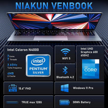 Load image into Gallery viewer, Portable 15.6'' Laptop with 8GB RAM, 256GB SSD &amp; Full HD Display - Sleek Design