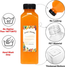 Load image into Gallery viewer, Clear 16oz Juice Bottles with Caps - Ideal for Smoothies &amp; Camping Drinks