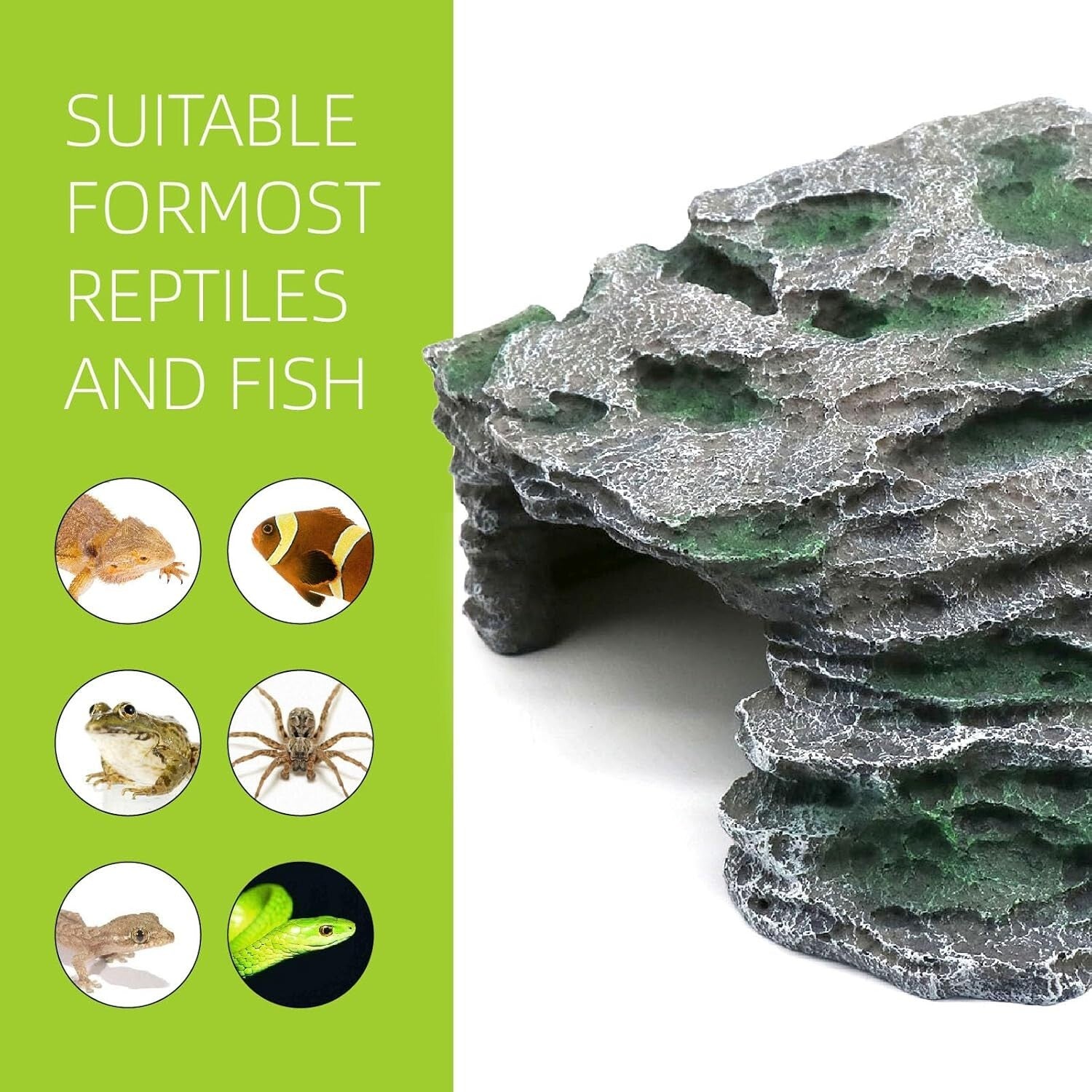 Multi-Purpose Reptile Basking Hideout - Large Rock Formation for Bearded Dragons