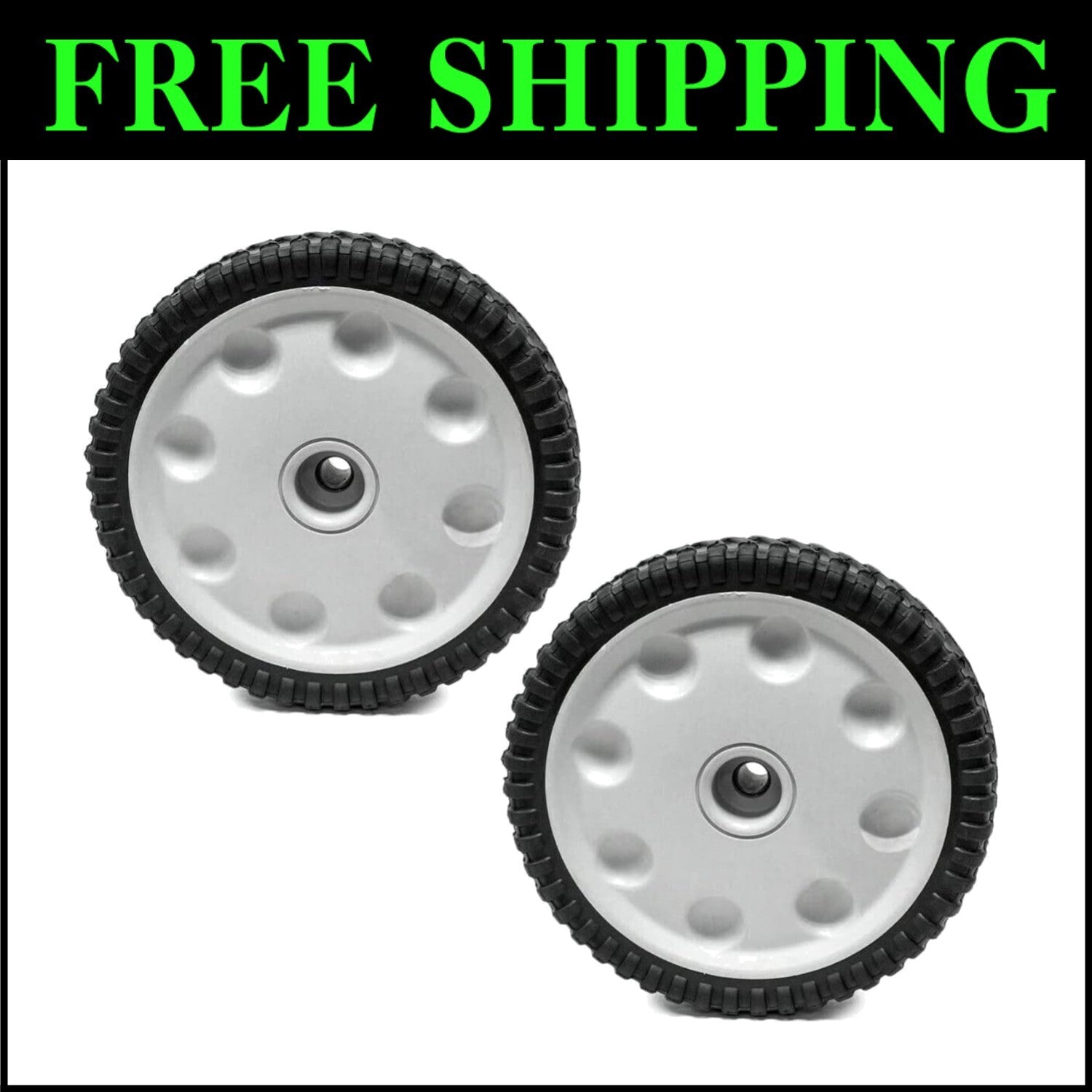 2x Durable 8-Inch Front Wheel Set for Troy-Bilt Lawn Mowers - Aftermarket Part