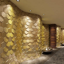 Load image into Gallery viewer, Elegant 20-Piece Gold Hexagon Faux Leather 3D Wall Panels for Stylish Interiors