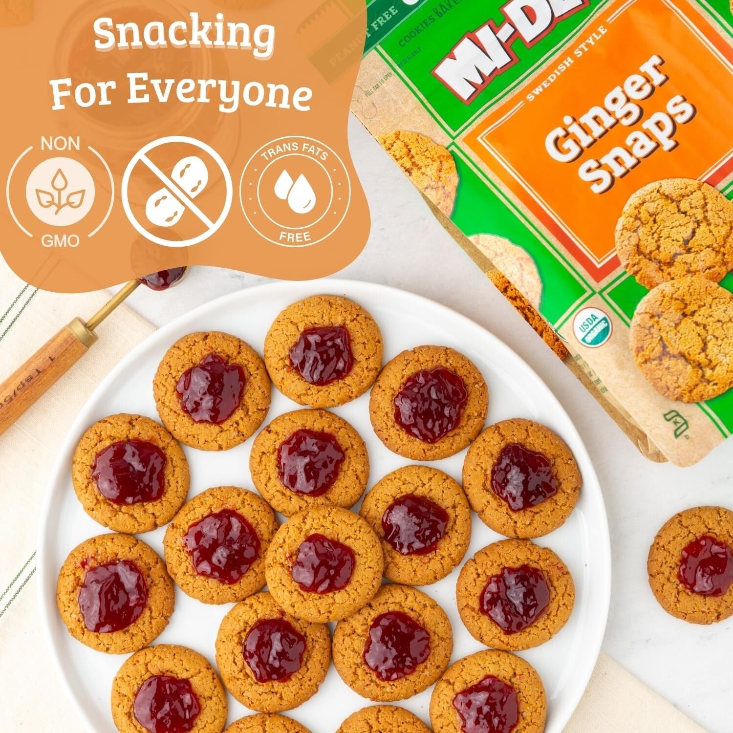 Deliciously Crunchy Ginger Snap Cookies - Perfect Organic Snack for All Ages