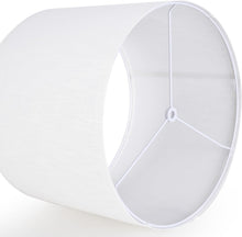 Load image into Gallery viewer, Easy Assembly White Linen Drum Lampshades - 16" Large Set of 2 for Versatile Use