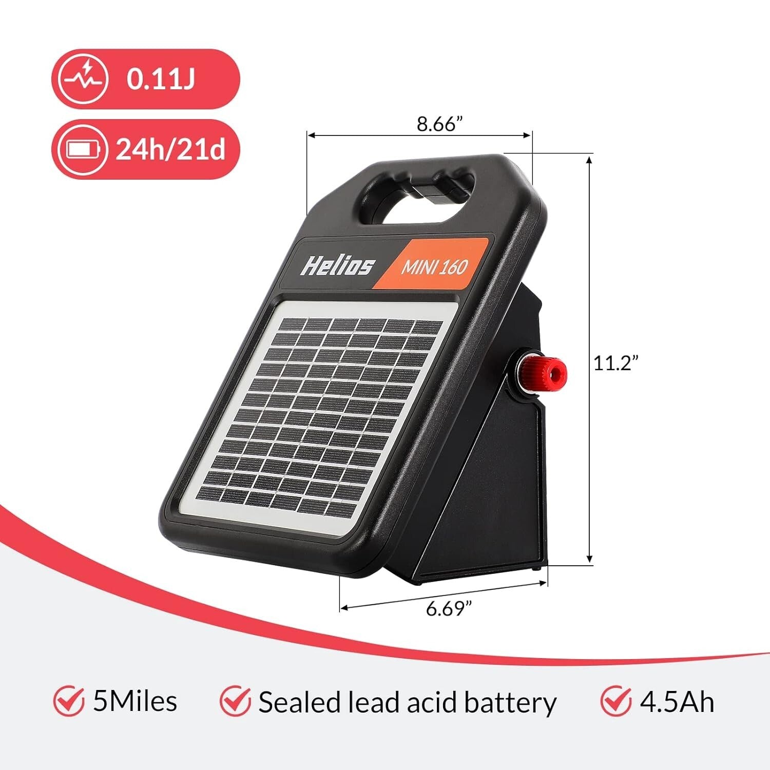 Reliable 10-Mile Solar Electric Fence Energizer - Perfect for Livestock Security